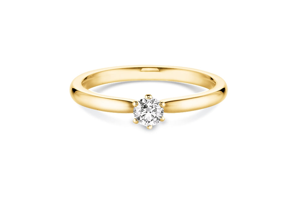 N1 Diamonds Verlobungsring 6er Krappe Gelbgold 0,15ct TW-si